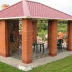 кирпичная беседка открытая